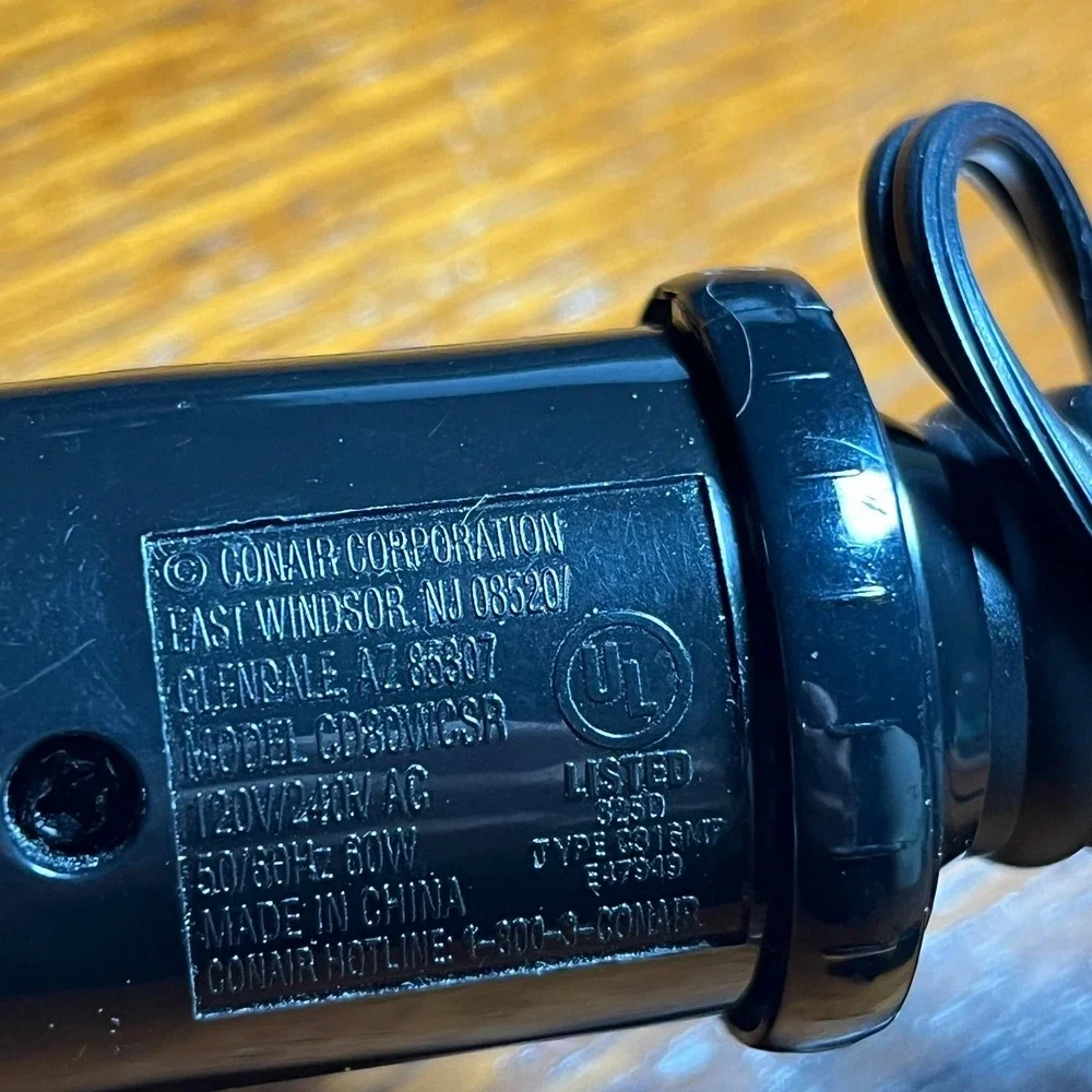 Conair 1/2 Inch Curling Iron Instant Heat Slim Barrel Model CD80WCSR Black